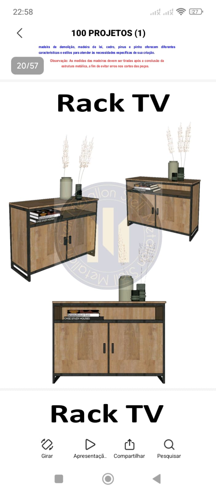 Projeto detalhado: RACK TV