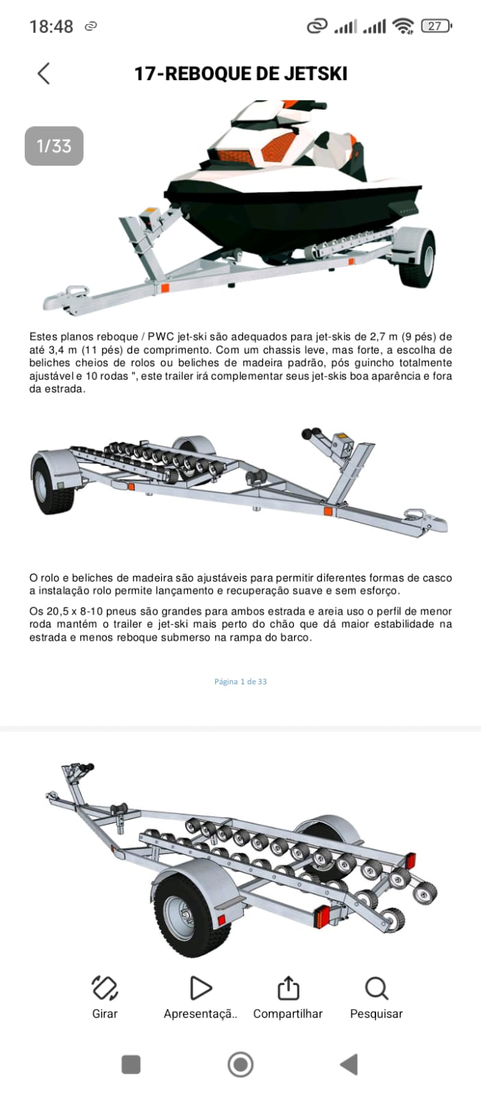 Projeto detalhado: REBOQUE JETSKI