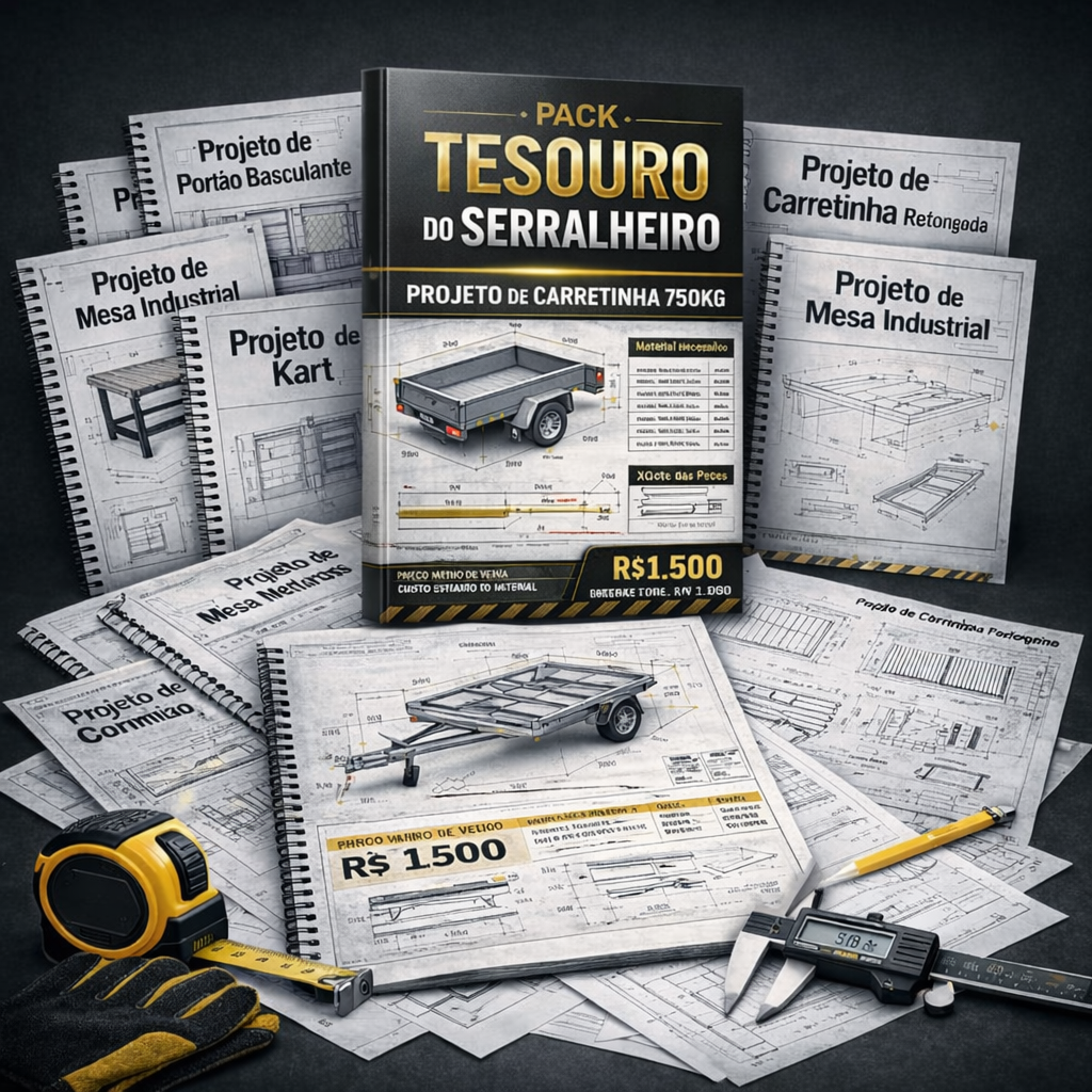 Pack Tesouro do Serralheiro com projetos técnicos de serralheria